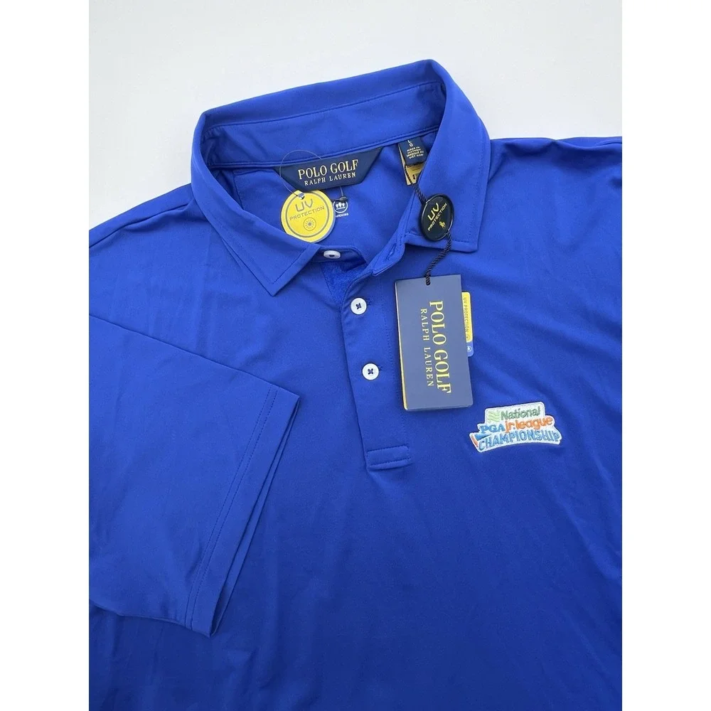 Polo Golf Ralph Lauren‎ Shirt Men's L PerformancPGA JR.League Championship Blue